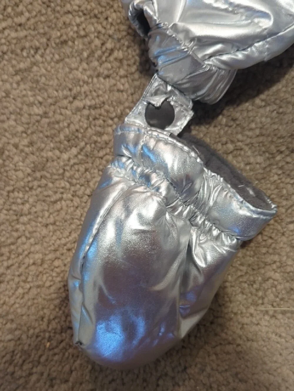 Gymboree Baby 3-6 Month Metallic Silver Puffer One-Piece Snowsuit